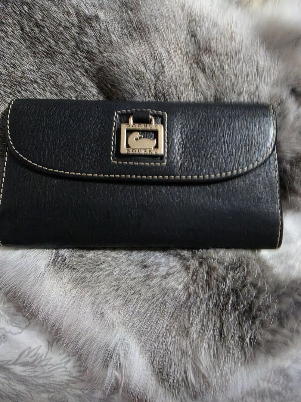 Dooney & Bourke Black Leather Continental Wallet